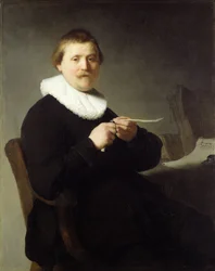 Homme aiguisant une plume, 1632